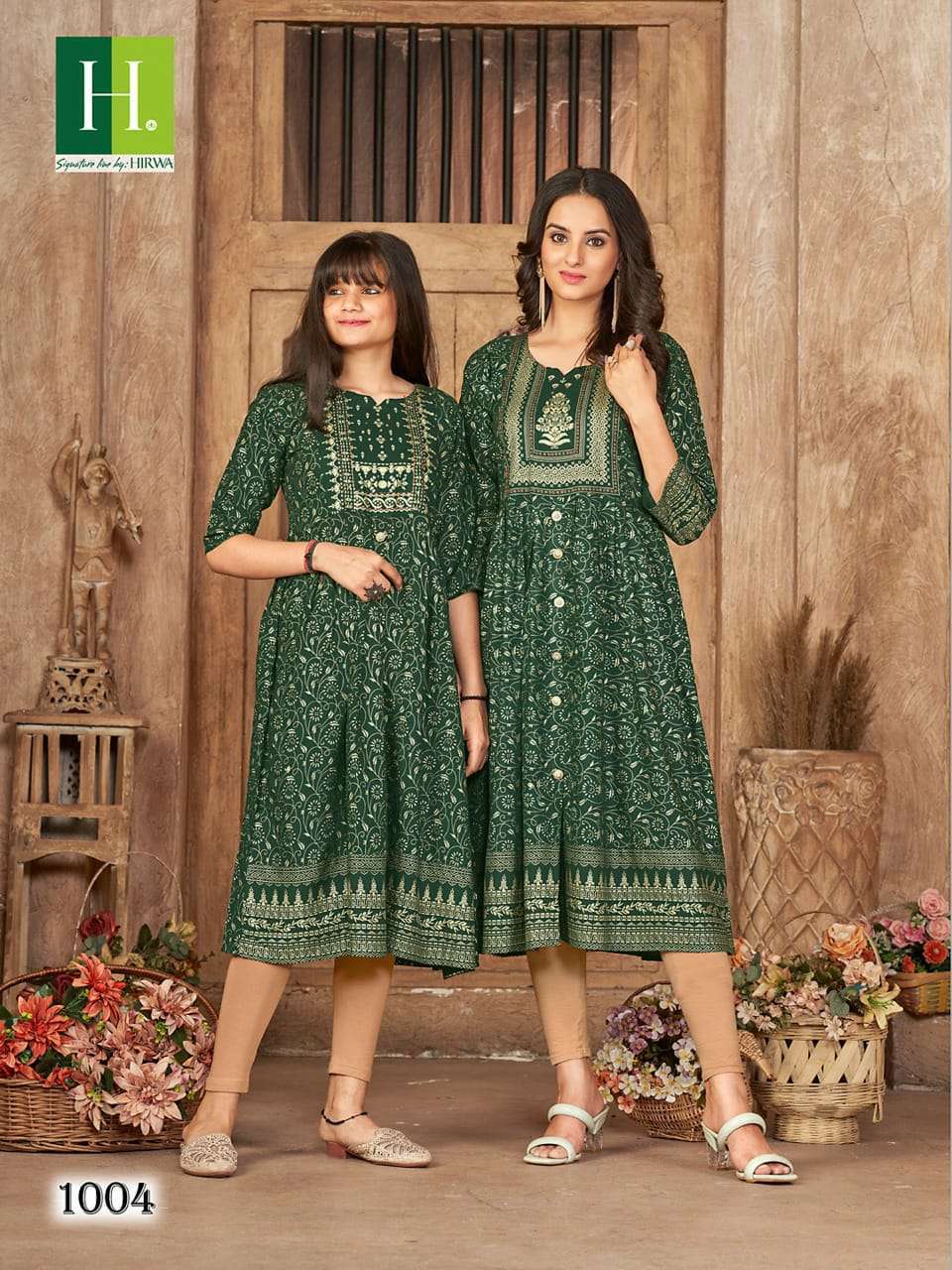 ME & MOM SERIES 1001 TO 1008 KURTI BY HIWA DESIGNER WITH PRINTED RAYON MOM AND DAUGHTER KURTI COMBO ARE AVAILABLE AT WHOLESALE PRICE